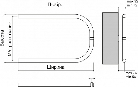 Эконом П-обр AISI 32х2 500х500 Полотенцесушитель  TERMINUS Новороссийск - фото 3