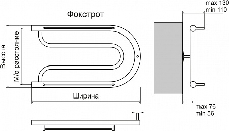 Фокстрот AISI 32х2 320х700 Полотенцесушитель  TERMINUS Новороссийск - фото 3