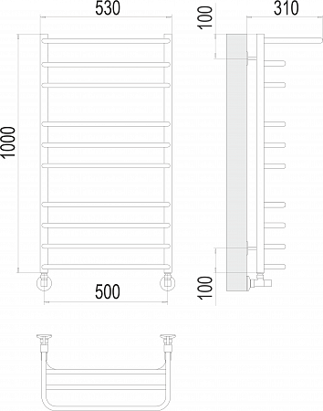 Арктур П10 500х1000 Полотенцесушитель  TERMINUS Новороссийск - фото 3