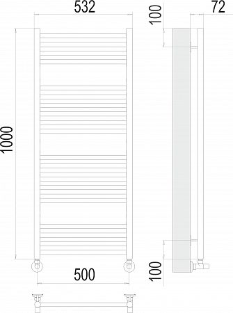 Аврора П20 500х1000 Полотенцесушитель  TERMINUS Новороссийск - фото 3