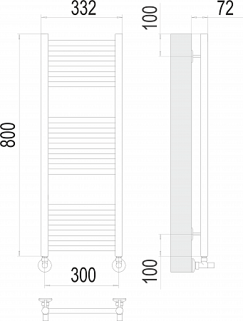 Аврора П16 300х800 Полотенцесушитель  TERMINUS Новороссийск - фото 3