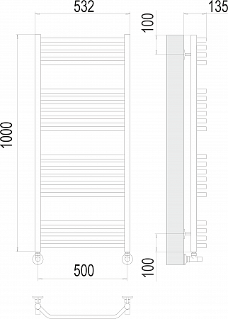 Виктория П20 500х1000 Полотенцесушитель  TERMINUS Новороссийск - фото 3