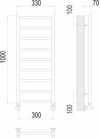 Контур П9 300х1000 Полотенцесушитель  TERMINUS Новороссийск - фото 3