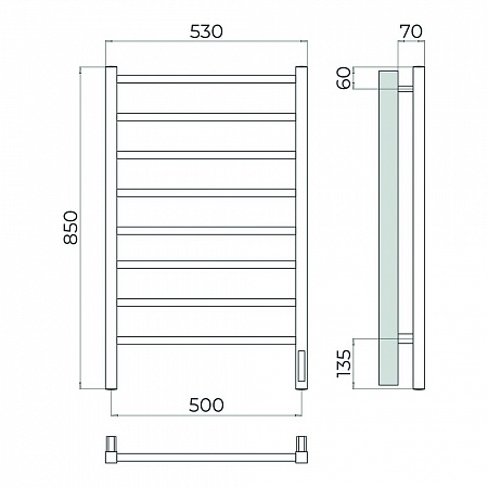 Ватикан П8 500х850 Электро Полотенцесушитель TERMINUS Золото Новороссийск - фото 4 Ватикан П8 500х850 Электро Полотенцесушитель TERMINUS Золото Новороссийск - фото 4