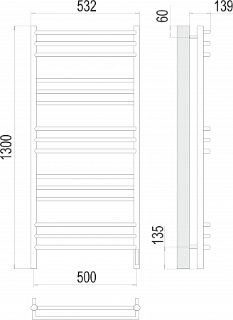 Прато П15 500х1300 электро (sensor quick touch) Полотенцесушитель  TERMINUS Новороссийск - фото 3