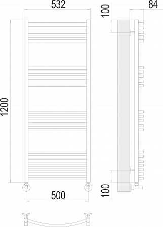 Классик П22 500х1200 Полотенцесушитель  TERMINUS Новороссийск - фото 3