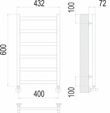 Аврора П6 400х600 Полотенцесушитель  TERMINUS Новороссийск - фото 3