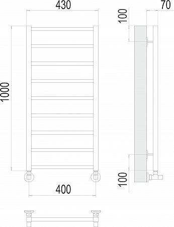 Контур П9 400х1000 Полотенцесушитель  TERMINUS Новороссийск - фото 3