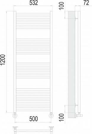 Аврора П22 500х1200 Полотенцесушитель  TERMINUS Новороссийск - фото 3